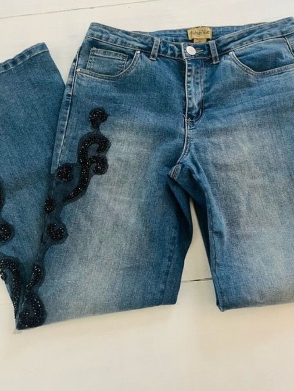 Midnight Velvet beaded jeans size 10